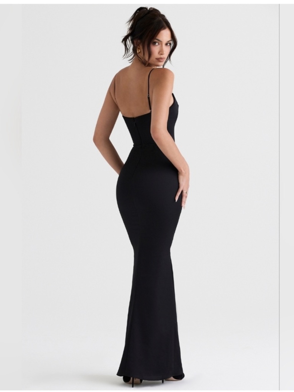 House Of CB Olivette black satin corset maxi dress Size S - Picture 3 of 8